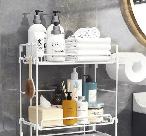 Multifunctional 2 Tier Bathroom Organizer Shelf 5