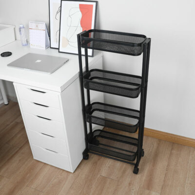 Narrow Space Slim Rolling Shelf 6