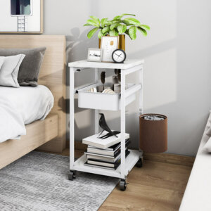 Rolling 3 Tiers Storage Cart with Basket