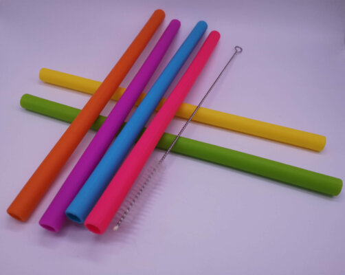 Silicone straw 12x250mm 2