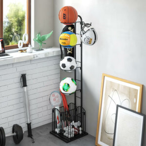 basketball storage shelf with detachable basket 4