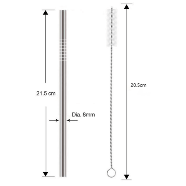 stianless steel straw 8x215 1