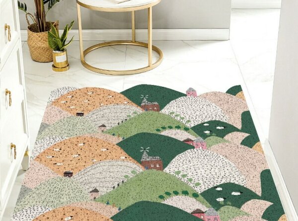 Non Slip Waterproof Forest Silk loop Welcome Mat 7