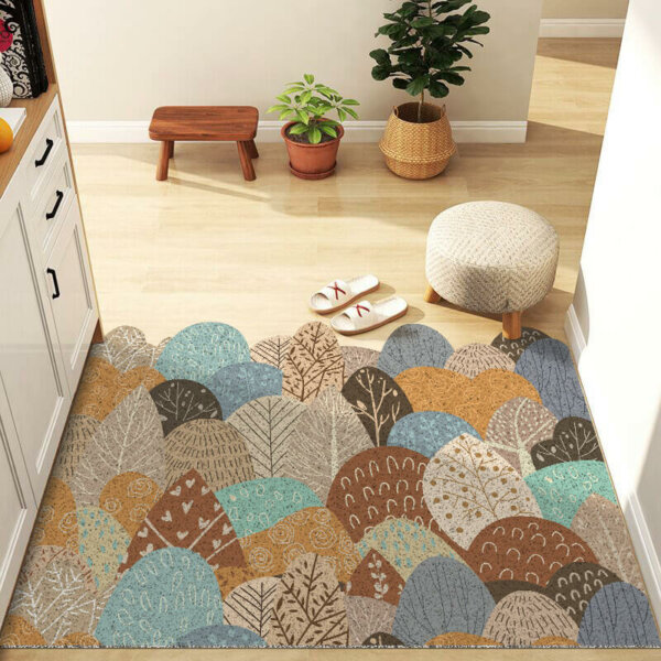 Non Slip Waterproof Forest Silk loop Welcome Mat 8