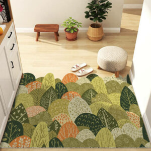 Non Slip Waterproof Forest Silk loop Welcome Mat 9