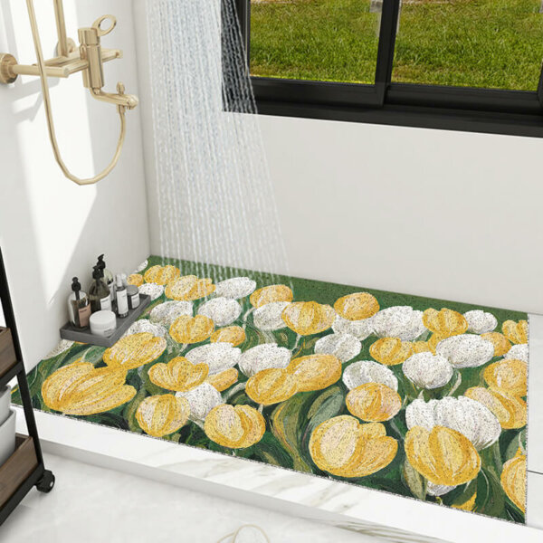 Non Slip Waterproof Tulip Silk loop Mat 2