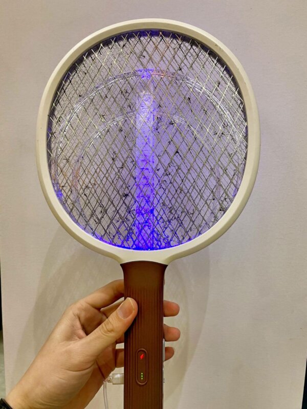 2 in 1 USB Rechargeable Electric Mosquito Zapper Racket Lamp