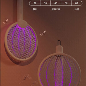 Foldable USB Rechargeable Electric Mosquito Zapper Racket Hands Free Handhold Modes 2