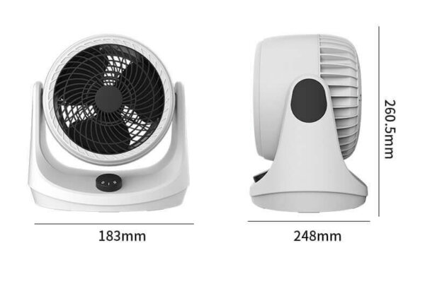 USB Rechargeable 2 Speed Room Air Circulator Fan 3