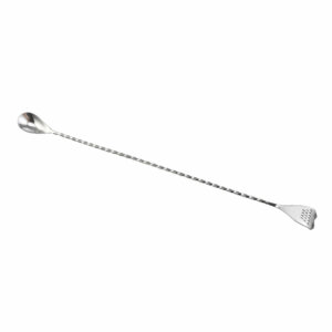 Bar stirring spoon with muddler