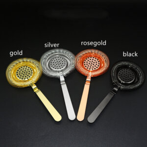 handheld wine beer vodka stainless steel ice bar tool strainer 4